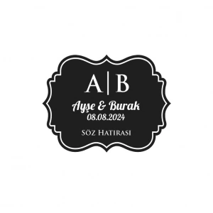 Meyveli Yuvarlak Çelenk Etiketi Kına Nişan Düğün 3x3 cm özel etiket / 50 adet sticker