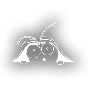 Karınca Araba Sticker 17x17 Cm Beyaz