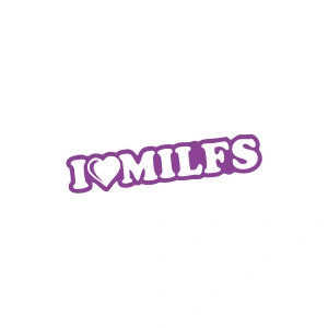 I Love Milfs Araba Sticker 17x17 Cm Mor