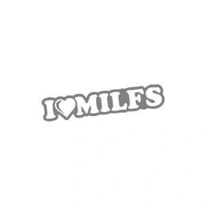 I Love Milfs Araba Sticker 17x17 Cm Gri
