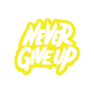 Never Give Up Araba Sticker 17x17 Cm Sarı