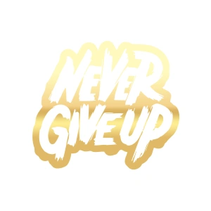 Never Give Up Araba Sticker 17x17 Cm Gold