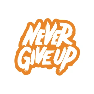 Never Give Up Araba Sticker 17x17 Cm Turuncu