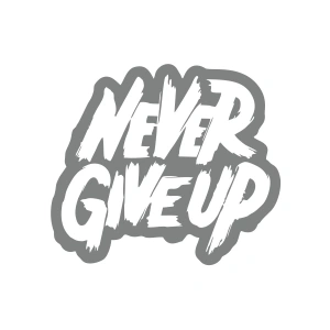 Never Give Up Araba Sticker 17x17 Cm Gri