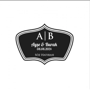 Yuvarlak Geyik Boynuzlu Çiçek Etiketi Kına Nişan Düğün 3x3 cm özel etiket / 50 adet sticker