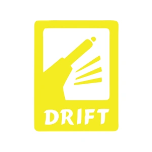 Drift Araba Sticker 17x17 Cm Sarı