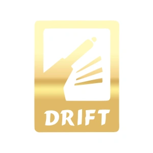 Drift Araba Sticker 17x17 Cm Gold
