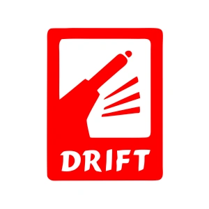 Drift Araba Sticker 17x17 Cm Kırmızı