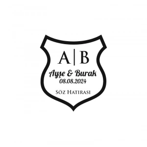 Gotik Kalkan Mühür Kına Nişan Düğün 3x3 cm özel etiket / 50 adet sticker