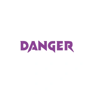 Danger Araba Sticker 17x17 Cm Mor