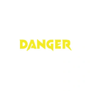 Danger Araba Sticker 17x17 Cm Sarı