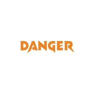 Danger Araba Sticker 17x17 Cm Turuncu