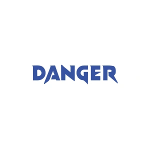 Danger Araba Sticker 17x17 Cm Mavi