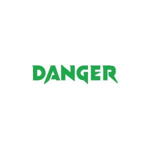 Danger Araba Sticker 17x17 Cm Yeşil