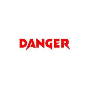 Danger Araba Sticker 17x17 Cm Kırmızı