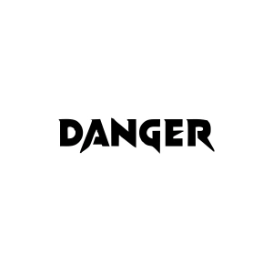 Danger Araba Sticker 17x17 Cm Siyah