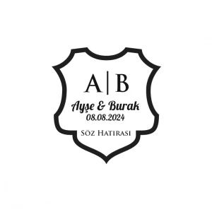 Barok Kalkan Mühür Kına Nişan Düğün 3x3 cm özel etiket / 50 adet sticker
