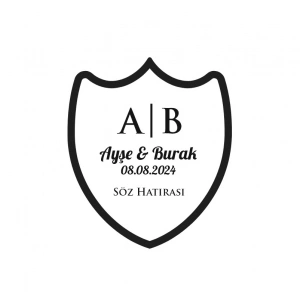 Şampanya Kalkan Mühür Kına Nişan Düğün 3x3 cm özel etiket / 50 adet sticker