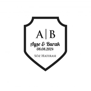 Köşeli Üst Kalkan Mühür Kına Nişan Düğün 3x3 cm özel etiket / 50 adet sticker