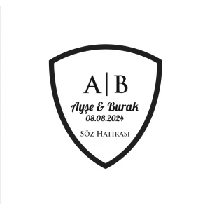 Üçgen Kalkan Mühür Kına Nişan Düğün 3x3 cm özel etiket / 50 adet sticker