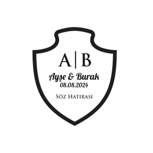 Boyunlu Kalkan Mühür Kına Nişan Düğün 3x3 cm özel etiket / 50 adet sticker