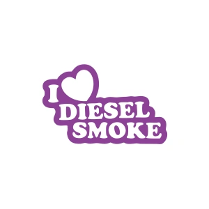 I Love Diesel Smoke Araba Sticker 17x17 Cm Mor