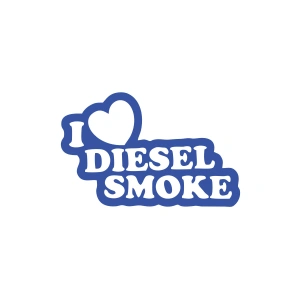 I Love Diesel Smoke Araba Sticker 17x17 Cm Mavi