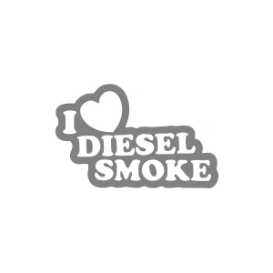I Love Diesel Smoke Araba Sticker 17x17 Cm Gri