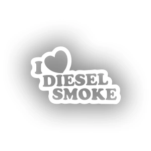 I Love Diesel Smoke Araba Sticker 17x17 Cm Beyaz