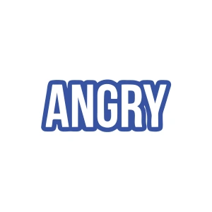 Angry Araba Sticker 17x17 Cm Mavi
