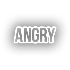 Angry Araba Sticker 17x17 Cm Beyaz