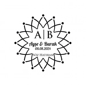 Çiçek Desenli Yuvarlak Mühür Kına Nişan Düğün 3x3 cm özel etiket / 50 adet sticker