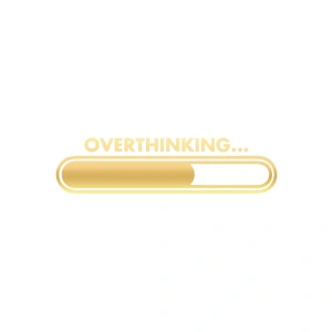 Overthinking… Araba Sticker 17x17 Cm Gold