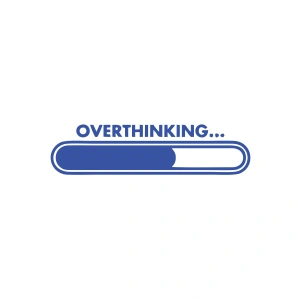 Overthinking… Araba Sticker 17x17 Cm Mavi