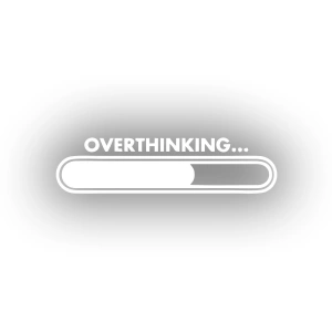 Overthinking… Araba Sticker 17x17 Cm Beyaz