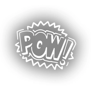 Pow Araba Sticker 17x17 Cm Beyaz