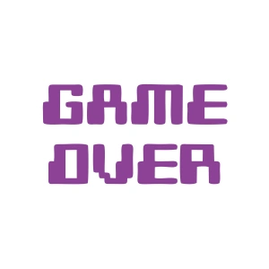 Game Over Araba Sticker 17x17 Cm Mor