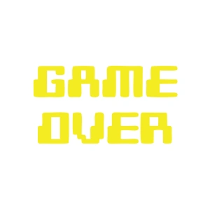 Game Over Araba Sticker 17x17 Cm Sarı