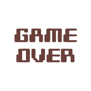 Game Over Araba Sticker 17x17 Cm Kahverengi