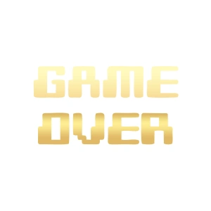 Game Over Araba Sticker 17x17 Cm Gold