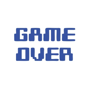 Game Over Araba Sticker 17x17 Cm Mavi