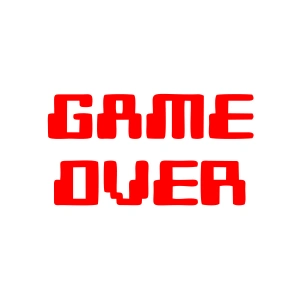 Game Over Araba Sticker 17x17 Cm Kırmızı