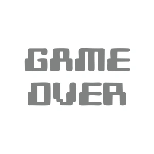 Game Over Araba Sticker 17x17 Cm Gri