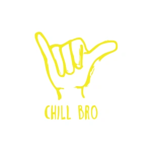 Chill Bro Araba Sticker 17x17 Cm Sarı
