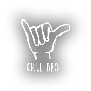 Chill Bro Araba Sticker 17x17 Cm Beyaz