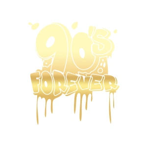 90s Forever Araba Sticker 17x17 Cm Gold