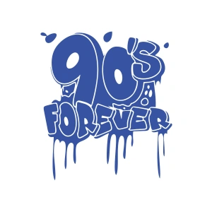 90s Forever Araba Sticker 17x17 Cm Mavi
