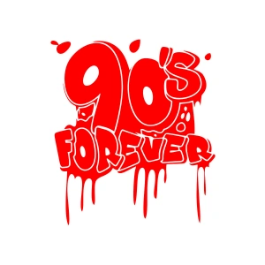 90s Forever Araba Sticker 17x17 Cm Kırmızı