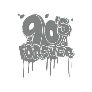 90s Forever Araba Sticker 17x17 Cm Gri