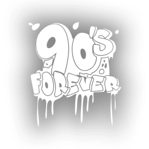 90s Forever Araba Sticker 17x17 Cm Beyaz